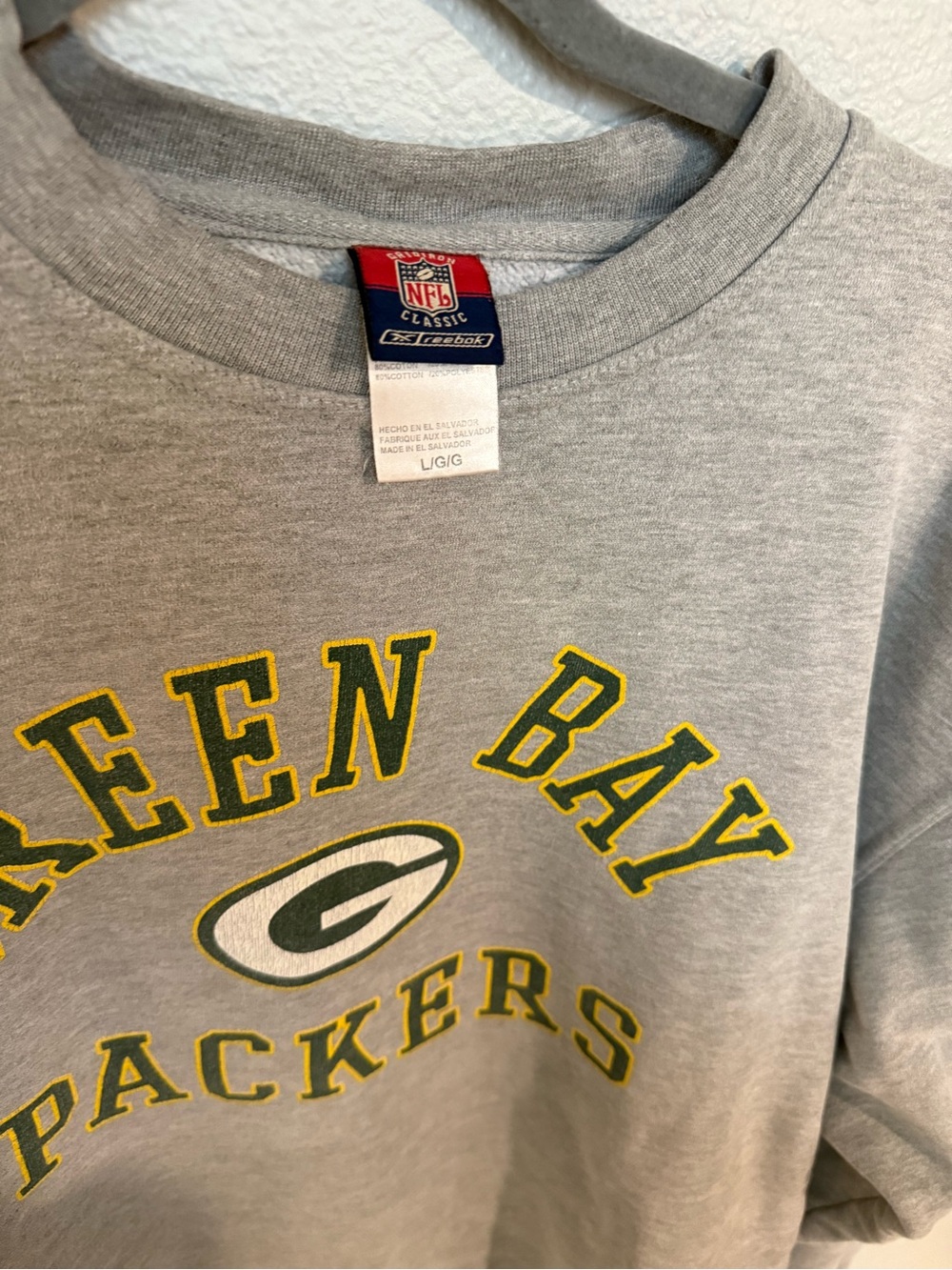 Vintage Reebok Green Bay Packers Crewneck Sweatshirt - Large